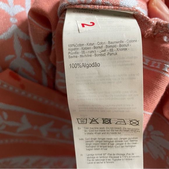 Rip Curl Topanga Short Sleeve Button Up Beach Vacay Shirt Coral - Picture 7 of 9